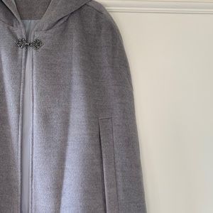 Hooded medieval warm gray cloak/wedding cape